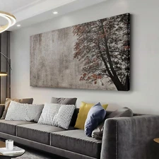 Wall Art Abstract Art Vintage Wall Decor Tree Painting Wall Decor Modern Retr...