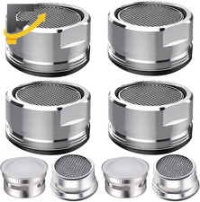 4Pcs Faucet Aerator 4 Pack Kitchen Sink Aerator Replacement Parts with Brass Hou