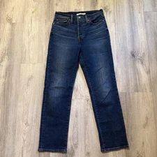 Levi’s Wedgie Straight Dark Wash Button Fly Blue Jeans Women’s Size 27 Length 28