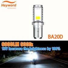 H4 LED Moto H6 BA20D LED Motorcycle Headlight Bulbs 2 Sides COB White 6000K Hi L