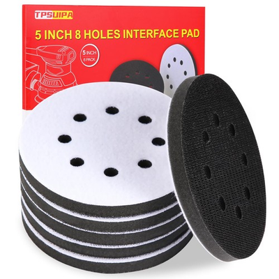 #ad 6 Pack 5 Inch 8 Holes Interface Pad 5” Orbital Sander Foam Pad for in San $9.91