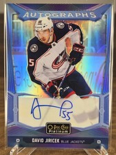 2024-25 O-Pee-Chee Platinum David Jiricek Blue Rainbow Auto BA-DJ Blue Jackets