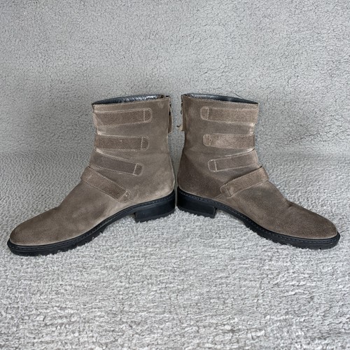 Stuart Weitzman Damengröße 5,5 M grau Wildleder Jitterbug Moto Stiefeletten Schnallen " - Bild 2 von 8