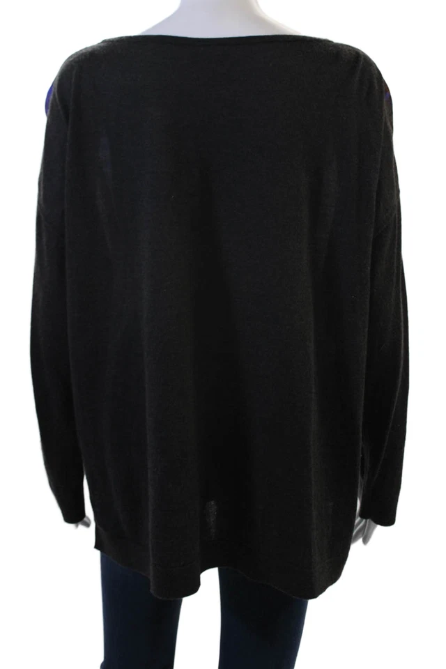 Túnica de seda de cachemir negra floral manga larga Akris para mujer talla 12 Foto 3 de 4