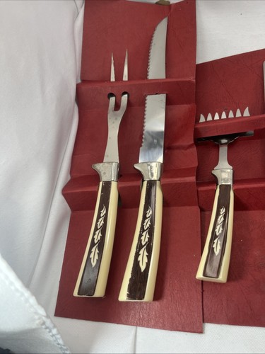 Vintage Edelstahl Steakmesser Besteck Set Sheffield Schatztruhe Set 14 - Bild 7 von 16