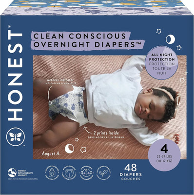 Honest Company 48 Pack Clean Conscious Overnight Size 4 Diapers