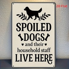 Ruined Dog His Family Vintage Badly Tin Metal Signs Home D cor 8x12
