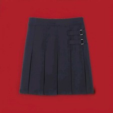 French Toast Girls' Adjustable Waist Pleated-Front Two-tab Scooter, Navy Size 10