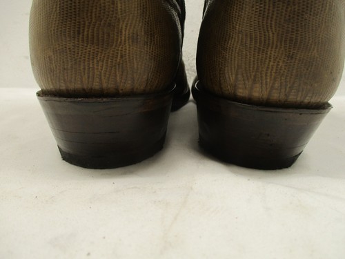 JUSTIN Brown Lizard Skin Leather Cowboy Boots Mens Size 8.5 EE Style 8493 USA - Picture 8 of 13