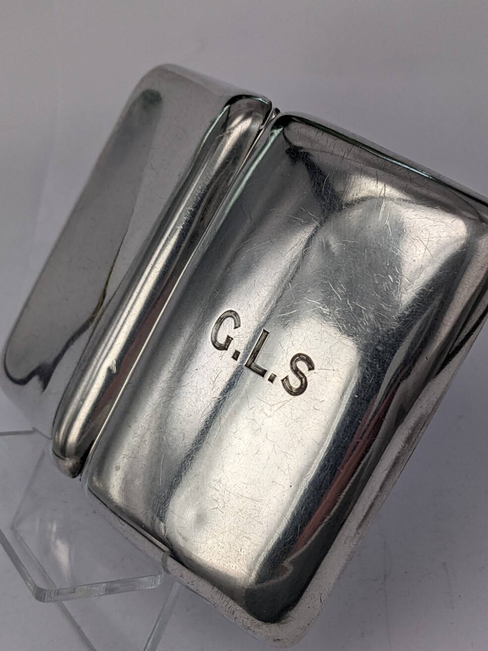 1919 Solid silver card or cigarette case initials… - image 3
