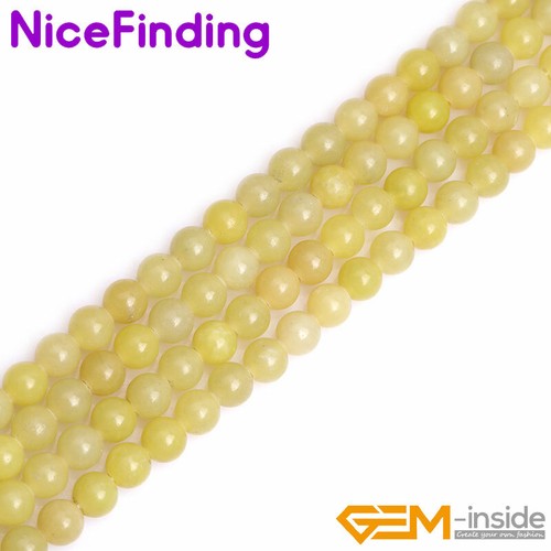 Natural Light Yellow Lemon Stone Round Beads For Jewelry Making Strand Bulk Lot - Picture 6 of 30