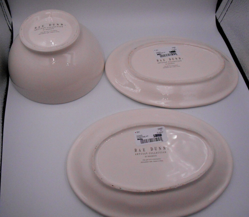 RAE DUNN ARTISAN BY MAGENTA GOBBLE TURKEY 2 OVAL 8X6 PLATE & 1 BOWL DISH NWT SET - Picture 3 of 10