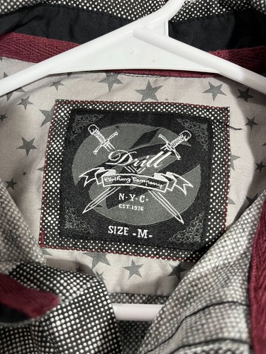Drill Clothing Co. Men's Medium Button Up Shirt LS Collared Black Tabs Street - Picture 6 of 9