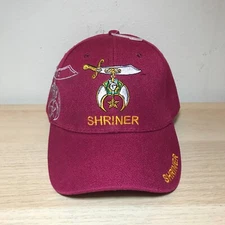 Shriner Hat BURGUNDY With Shadow Embroidered Cap Hat Masonic