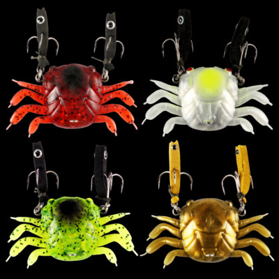 crustacean fishing lures 4 Pack Soft Fishing Crab Lures Bait Sinking Saltwater Lure Fishing Tackle