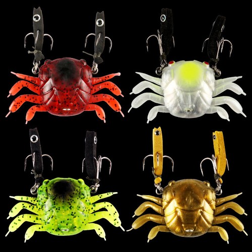 4 Pack Soft Fishing Crab Lures Bait Sinking Saltwater Lure Fishing Tackle - Bild 1 von 10