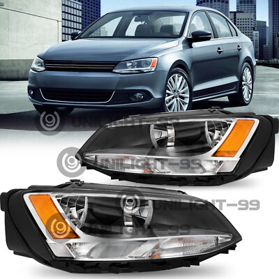 For 2011-2018 Volkswagen Jetta MK6 Halogen w/LED DRL Headlights Assembly Pairs