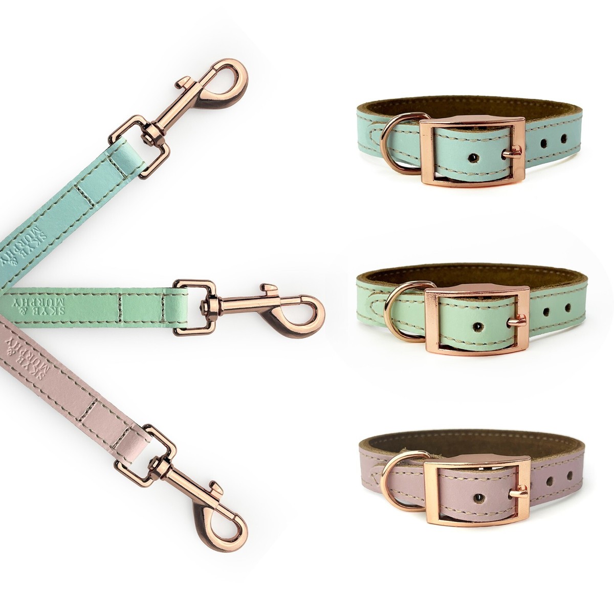 Padded Leather Dog Collar or Lead HugglePets Skye Murphy Luxury