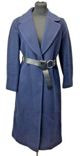 Claudie Pierlot Paris Navy Blue Long Wool Women's Coat Uk 8