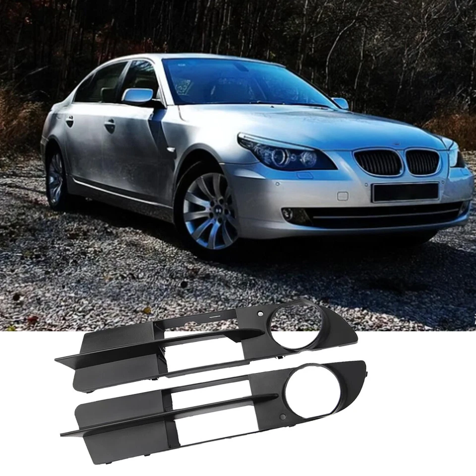 For 03-2007 BMW 525i 530i L&R E60 E61 Front Bumper Fog light Grille Grill Covsm - Imagem 4 de 4