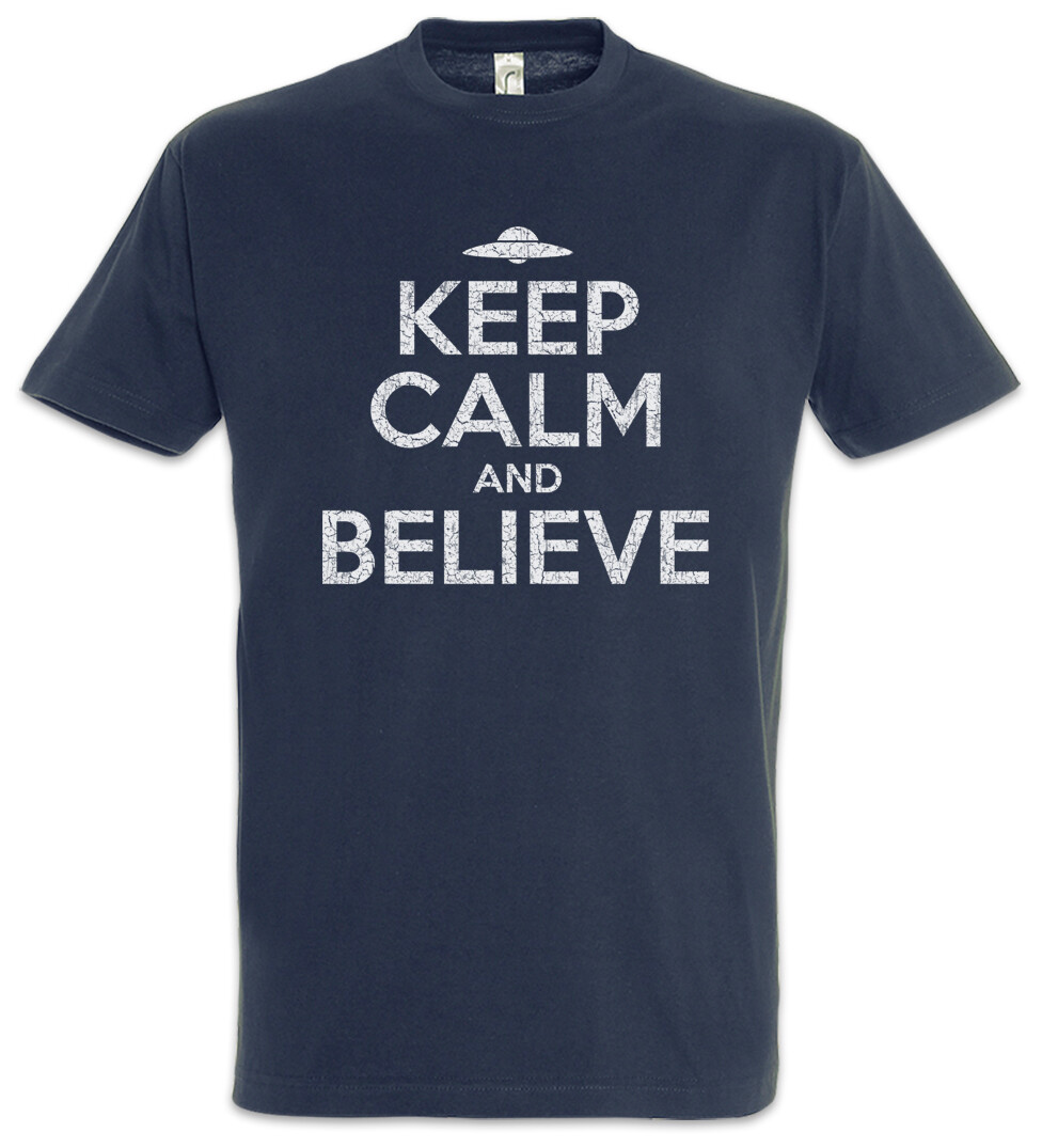 ALTRA T shirt Keep Calm And Believe divertente segno alieno ufo simbolo dischi volanti Vril