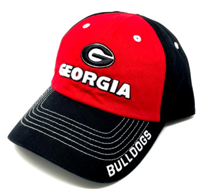 UNIVERSITY OF GEORGIA BULLDOGS UGA RED BLACK ADJUSTABLE SNAPBACK HAT CAP RETRO