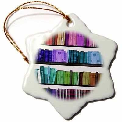 3dRose Colorful bookshelf books - Rainbow bookshelves - reading book geek librar