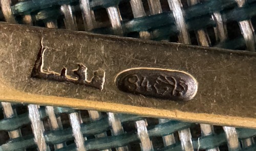 Antique Russian 84 silver spoon hallmark etched KABKABZ colonial folkart - Picture 8 of 8