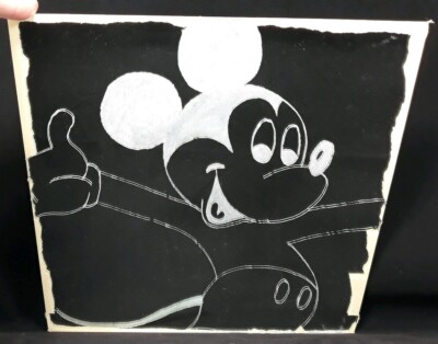 Mickey Mouse Handmade Etched Mirror Art Reflective Wall Decor Vintage
