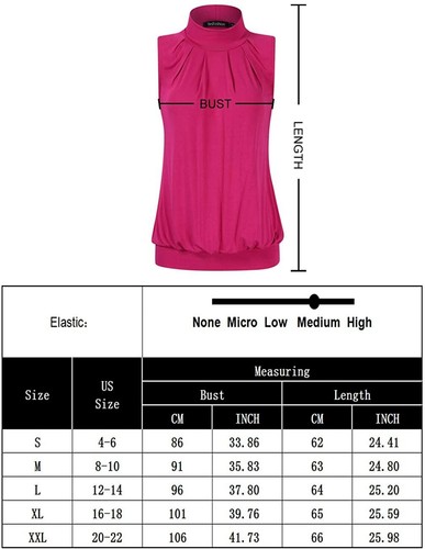 Yesfashion Women Sleeveless Mock-Turtleneck Pleated Tank Top White Floral - Picture 6 of 6