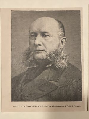 Dr. Reverend Noah Hunt Schenk Brooklyn 1884 Harper's Weekly Sketch Print RARE!