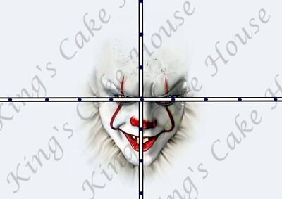 Essbares Tortenpapier, Halloween, Clown, gruselig, Zuckerguss Blätter Tortenaufleger 2er SET