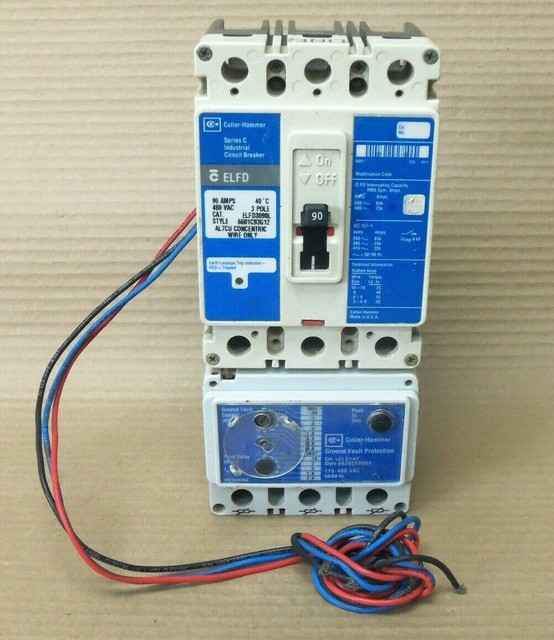 Cutler Hammer ELFD ELFD3090L 3 Pole 90 Amp 480V Ground Fault Protection
