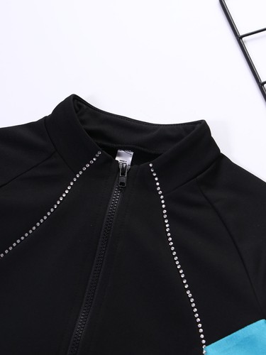 Kids Girls Outerwear Coat Sweatshirt Zipper Jacket Athletic Dancewear Yoga Tops - Bild 15 von 66