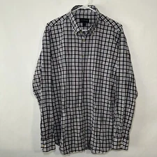 Scott Barber Button Down Shirt Mens Size XL Red Blue Plaid Long Sleeve