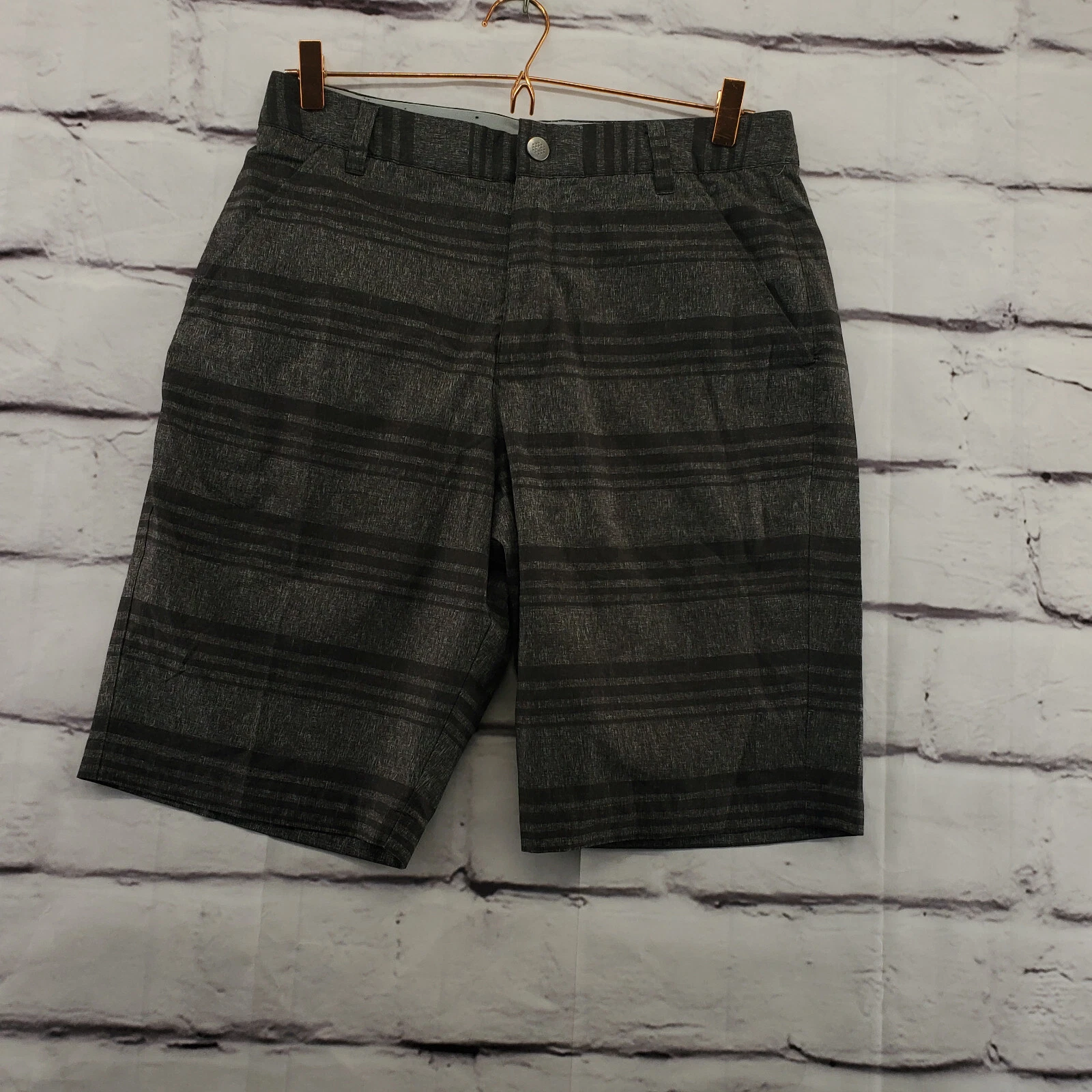 PUMA GOLF pantaloncino uomo 32 performance zip righe grigio nero tasche