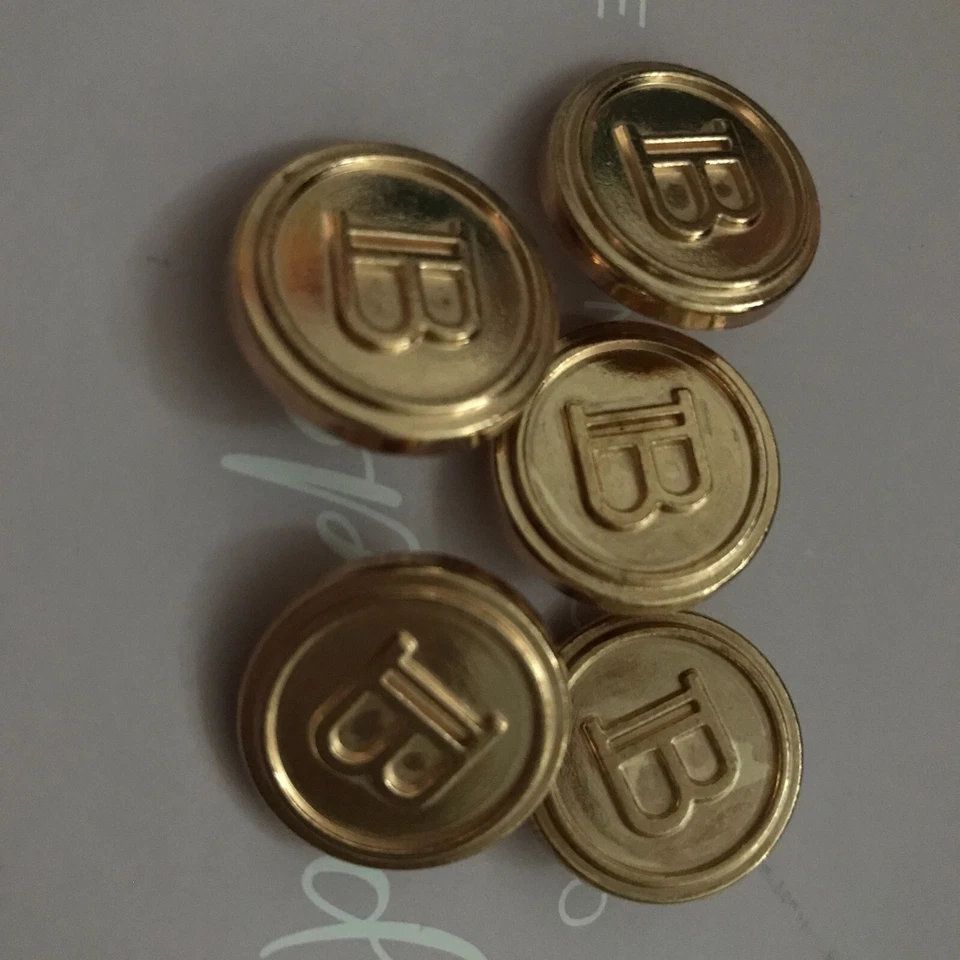 5 Gold Metal 23mm BALMAIN PARIS buttons metal shank back 5pcs 23mm Iconic B Logo - Image 2 of 4