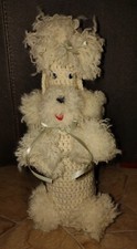 HAND CROCHET STANDING POODLE DECORATION - White