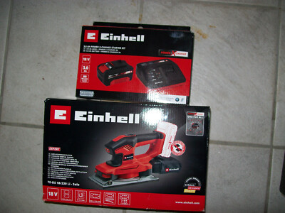 Einhell TE-OS 18/230 Li Akku-Schwingschleifer + Ladegerät &  3 AH Akku