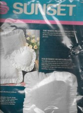Sunset 11055 Crewel Embroidery Kit White Pillow Collection 12" x 12" - NIP