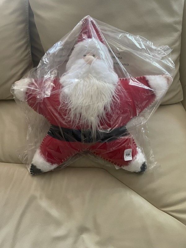 New Pottery Barn Santa Star Shaped Pillow
