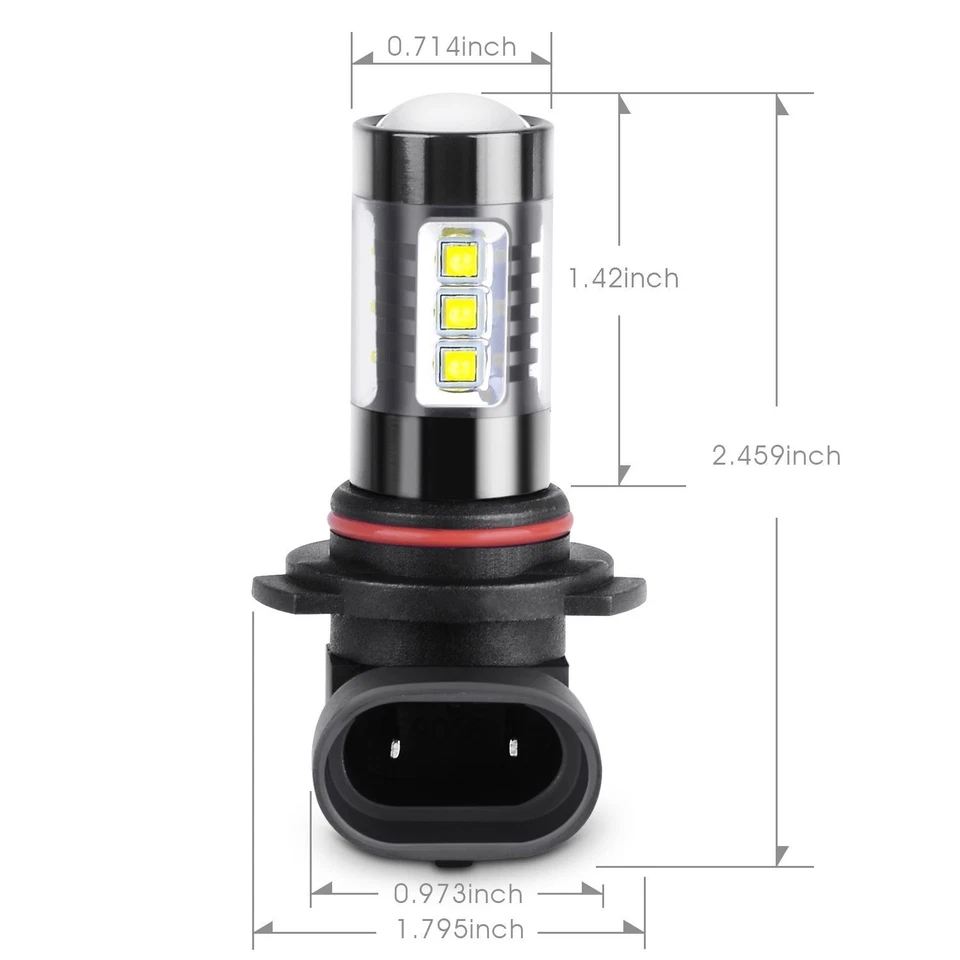 Alla Lighting 9145 LED 80W-Chip Fog Light Driving Light Bulbs Lamps Xenon White - Image 4 of 4
