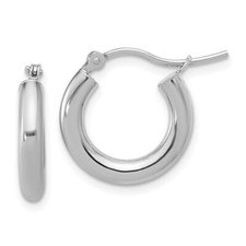 14K White Gold Hoop Earrings for Women L-17mm, W-16mm 1.19gm