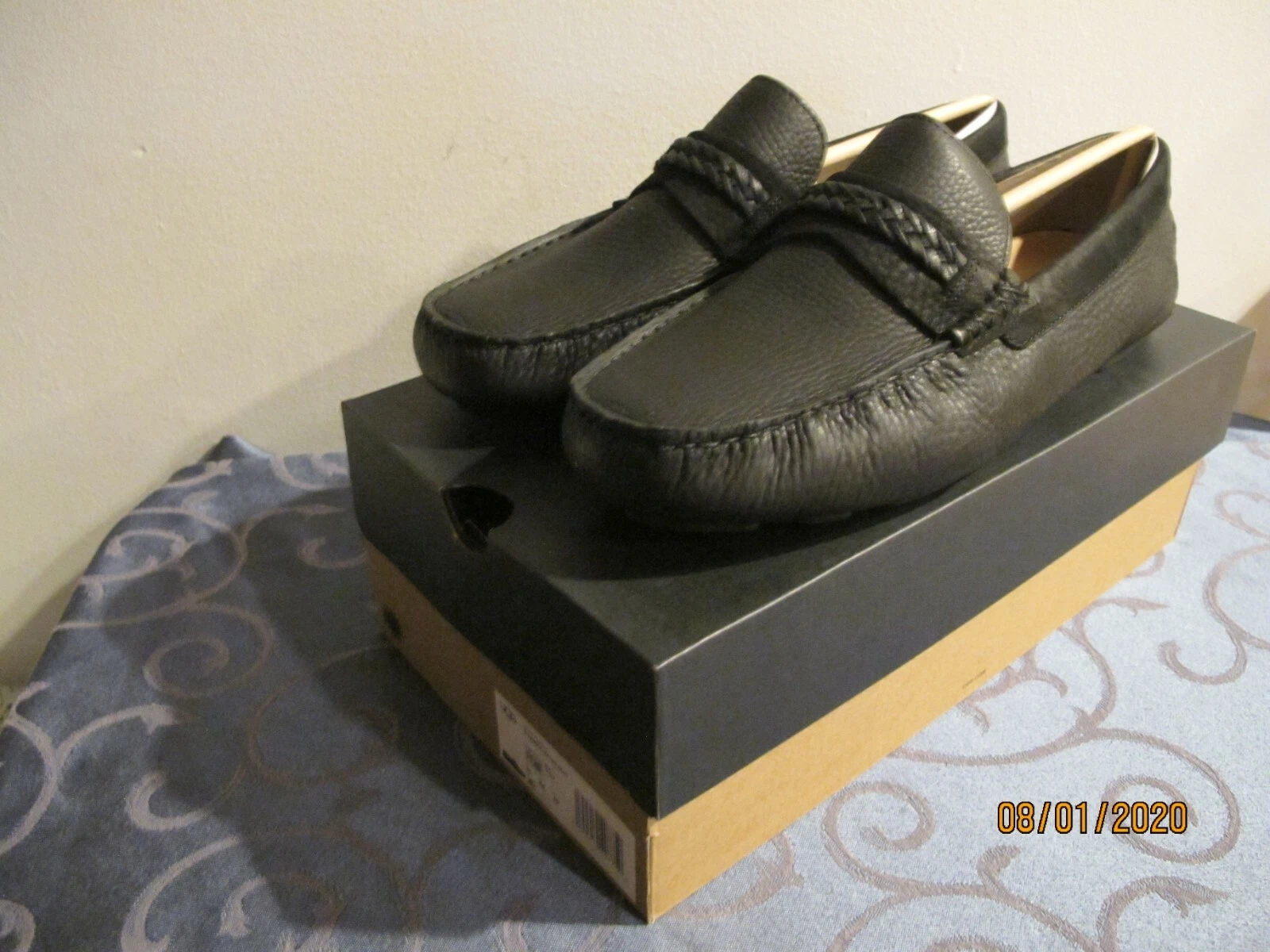 Scarpe UGG Uomo Henrick Pelle Treccia Nero Stile 1106810 Taglia 11 Larghezza 2E