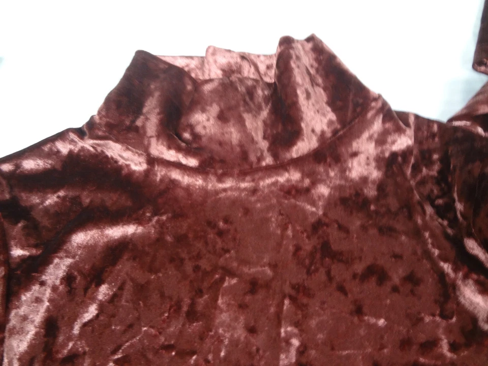 Vestido de fiesta Kimchi azul para mujer Julie de terciopelo aplastado cuello alto XS J972 Foto 4 de 4