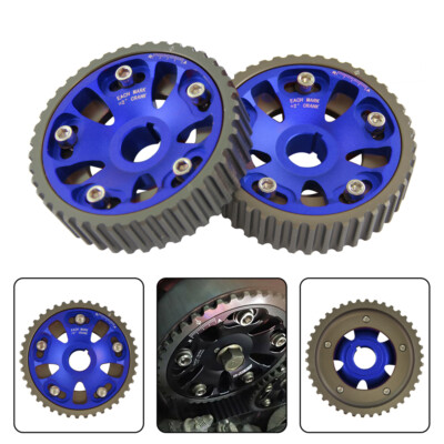 2PCS Adjustable Cam Gears For 93-01 Honda Prelude H22 H22A1 H22A4 DOHC VTEC Blue