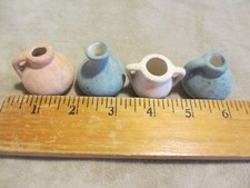 Lot of 4 Miniature Ceramic Vase In Soft Pastel Tones