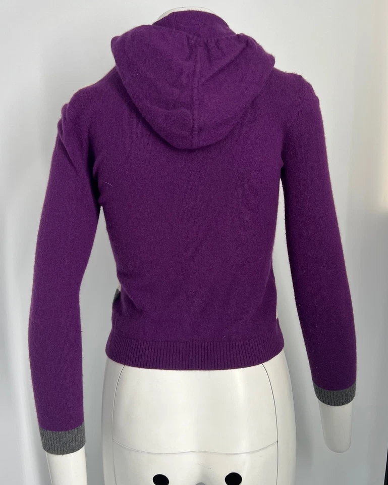 Sudadera Escada Sport Púrpura, Blanca, Gris Lana Merino Cremallera Talla Pequeña Foto 3 de 4