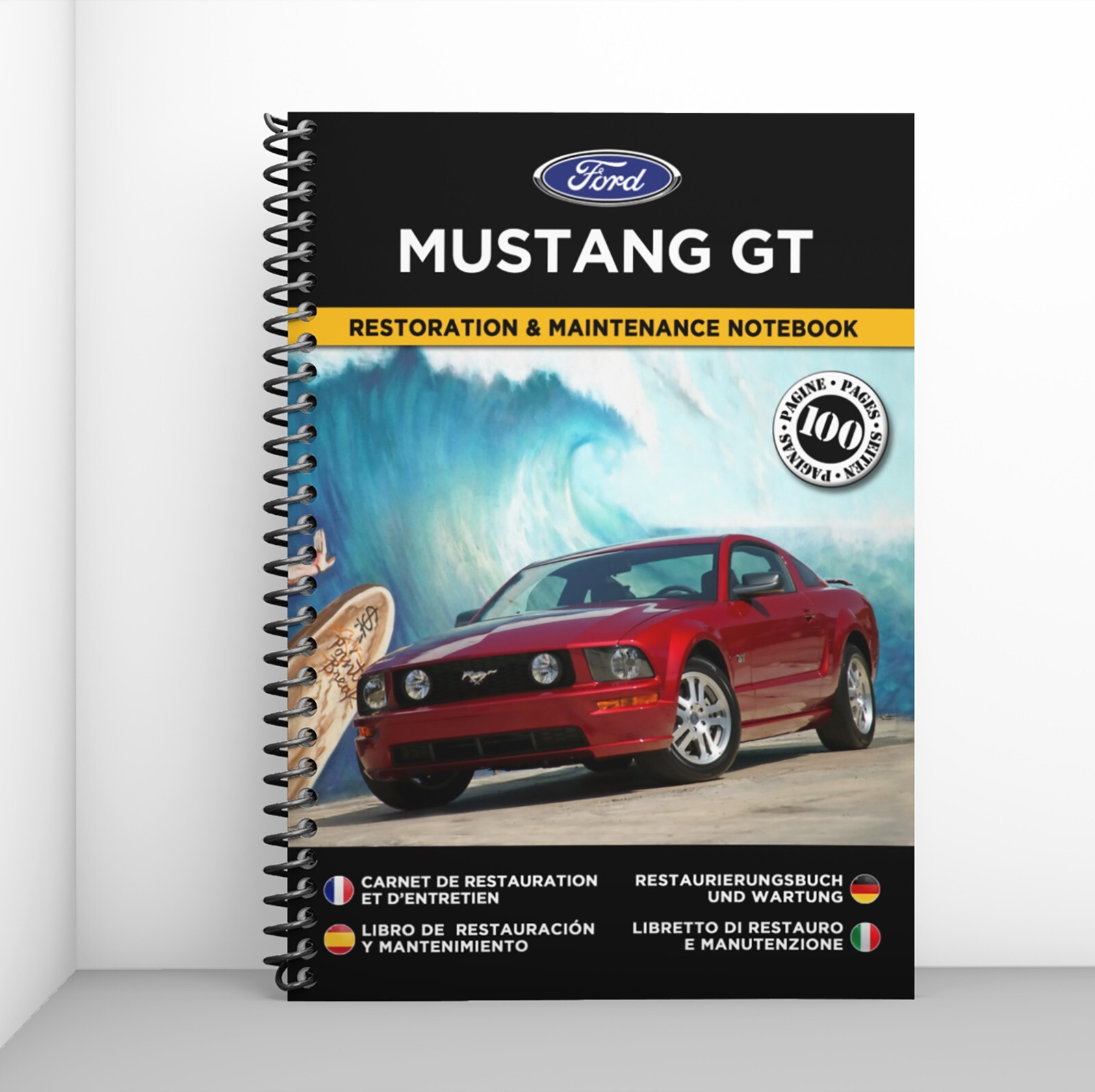 Carnet de restauration Ford Mustang GT édition collector reliure cuir