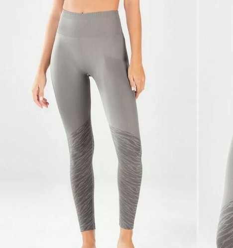 Fabletics Gray High Waist Zebra Print 